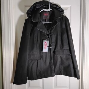 YOKI Wool Blend Hooded Lined Jacket XL